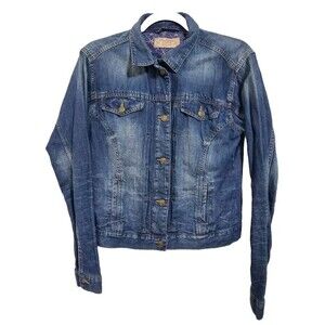 Zara Basic Z1975 Heritage Denim Jacket Womens Small‎ Blue Medium Wash Trucker